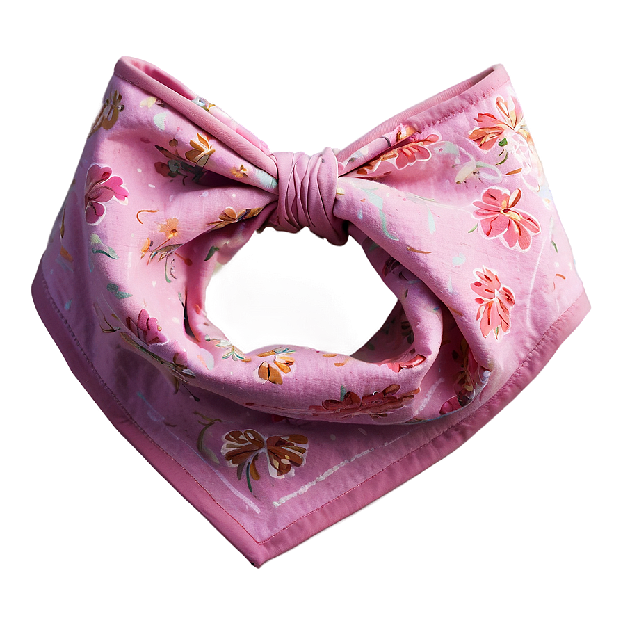 Pink Floral Bandana Png 35