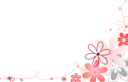 Pink Floral Black Background