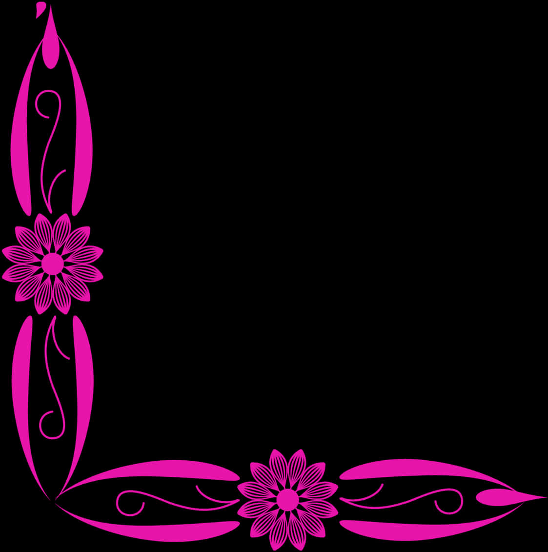 Pink Floral Corner Design