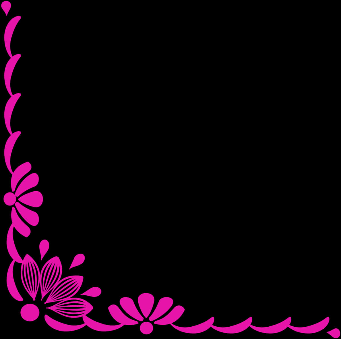 Pink Floral Corner Design