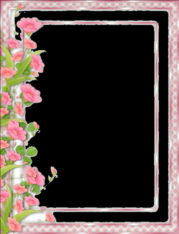 Pink Floral Frame Template