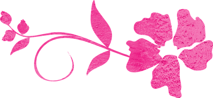 Pink Floral Silhouette Artwork