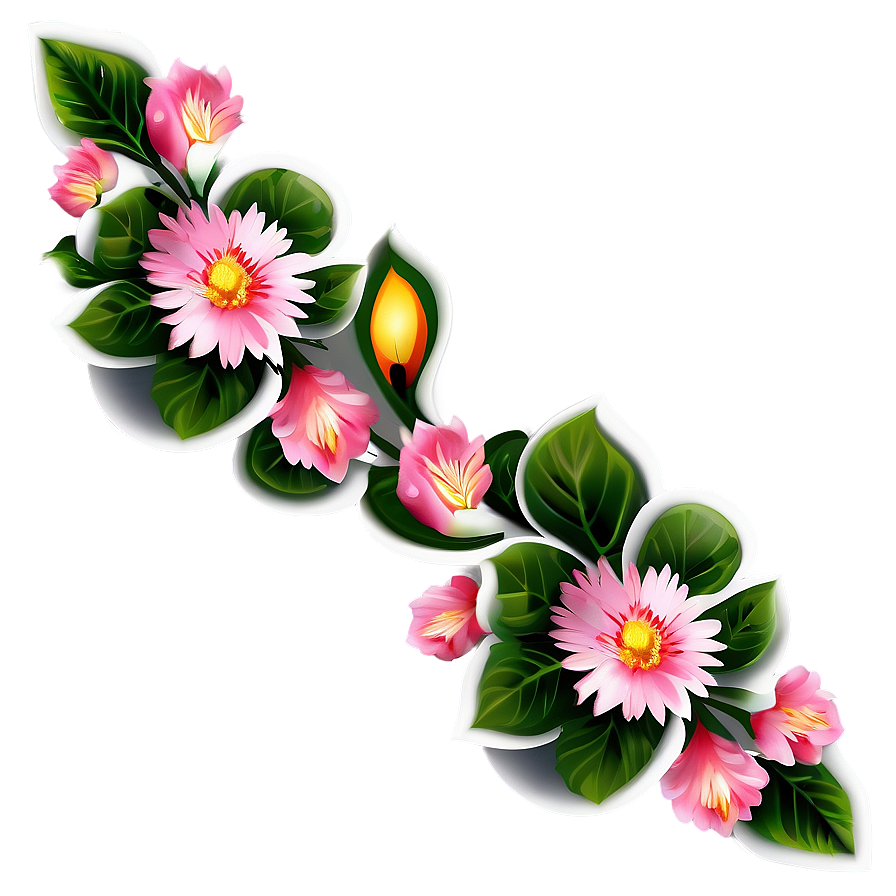 Pink Flower Border Png Wvf