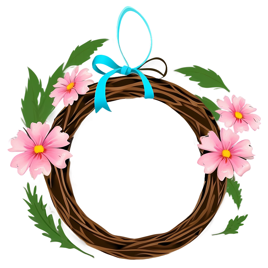 Pink Flower Wreath Png 05242024