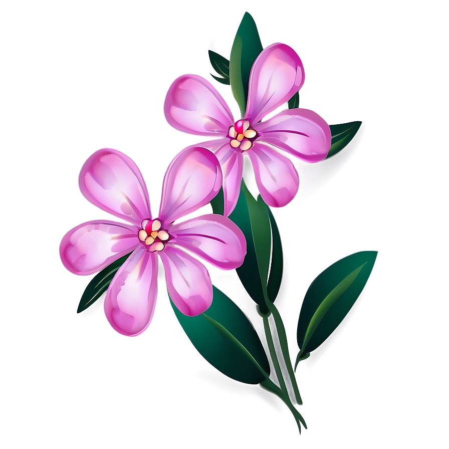 Pink Flowers Cartoon Png 05242024