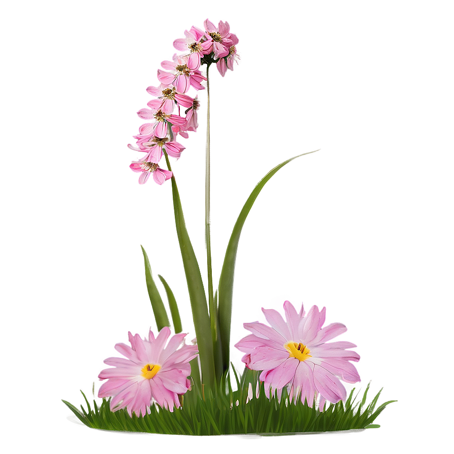 Pink Flowers Field Png Qjq81