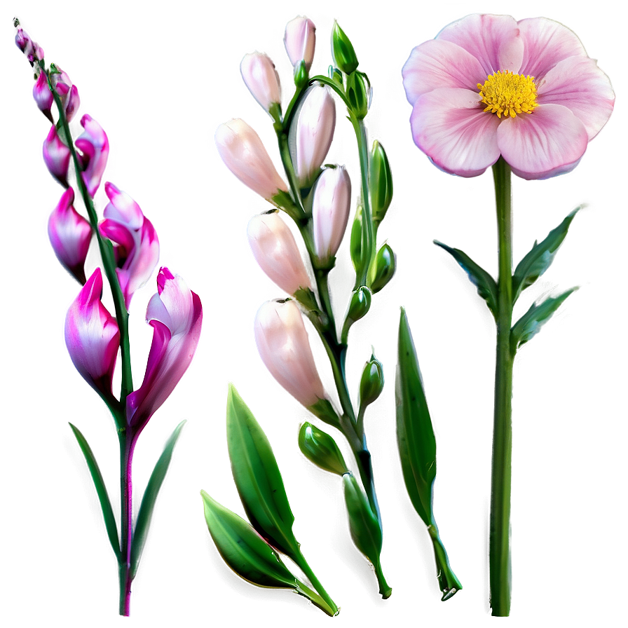 Pink Flowers Isolated Png Vhf