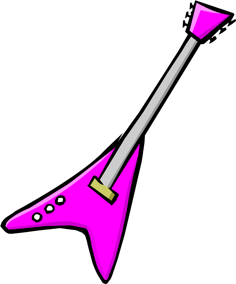 Pink Flying V Electric Guitar Illustration