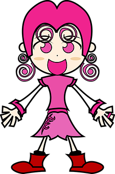 Pink Haired Cartoon Girl