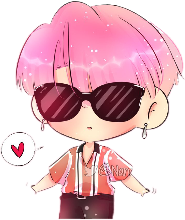 Pink Haired Chibi Character With Sunglasses