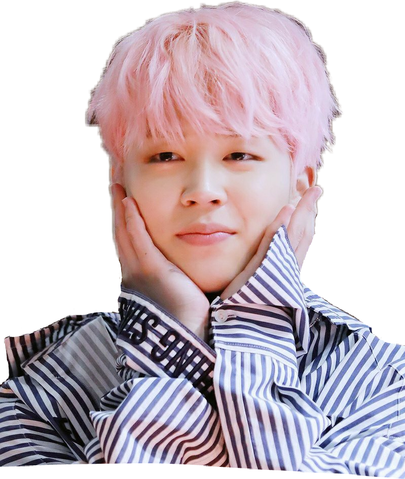 Pink Haired Man Smiling With Hands On Cheeks