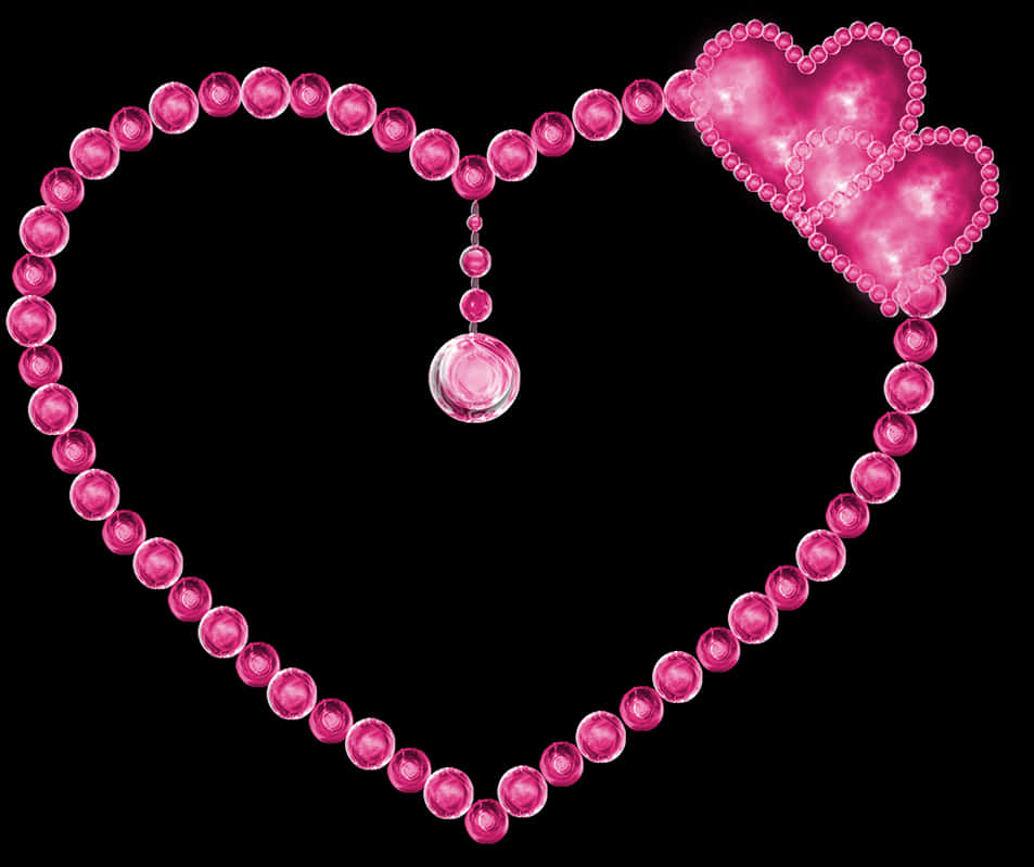 Pink Heart Bubbles Design