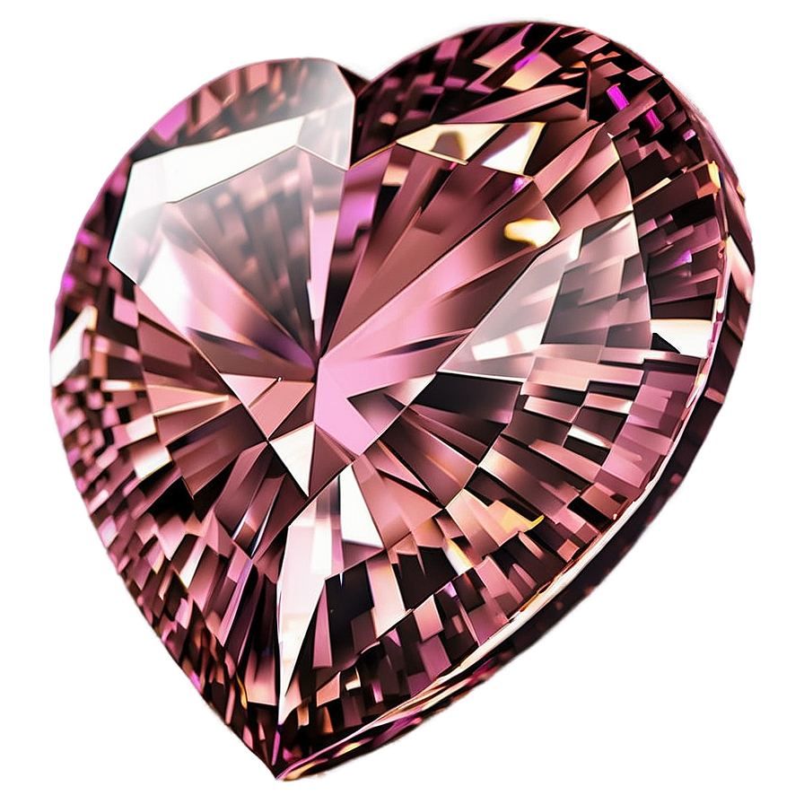 Pink Heart Diamond Brilliance Png Ghi