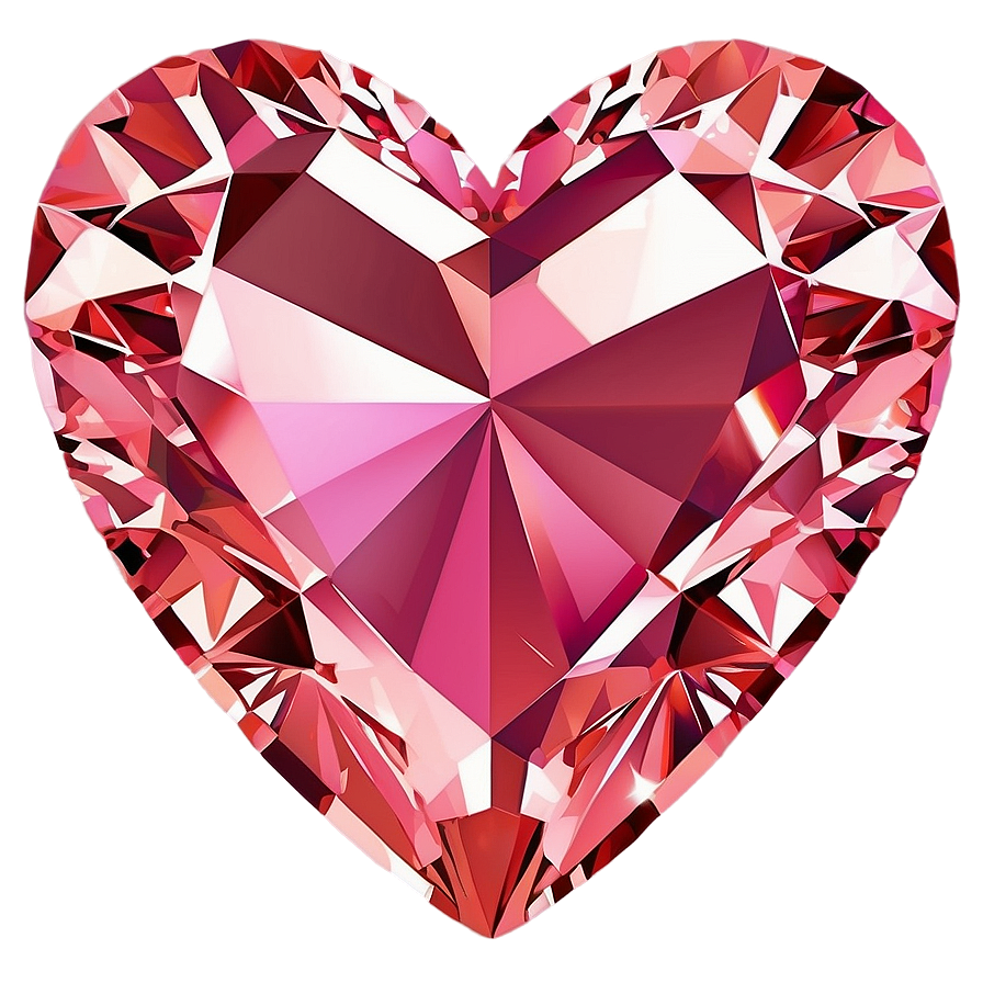 Pink Heart Diamond Dreamy Design Png 90