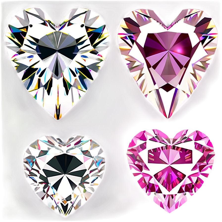 Pink Heart Diamond Glow Png 76