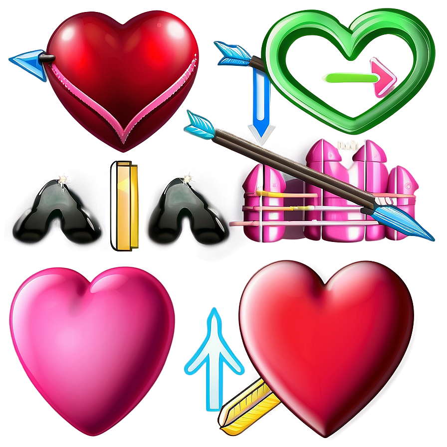 Pink Heart Emoji With Arrow Png Nyq13