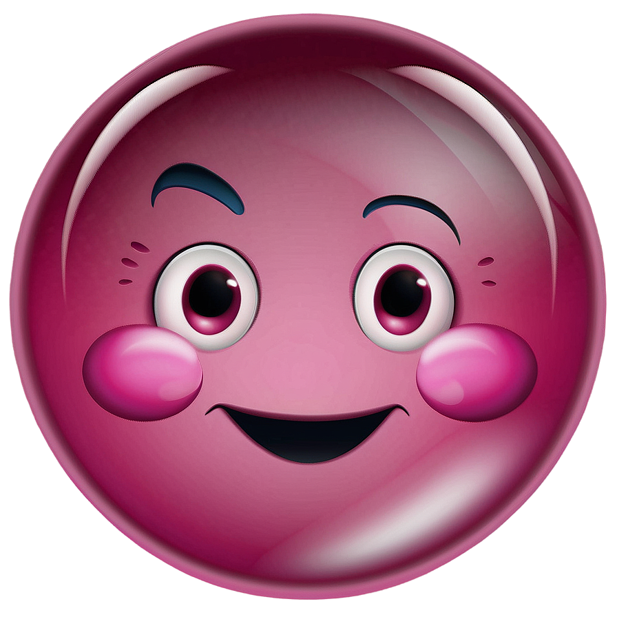 Pink Heart Emoji With Face Png Raf66