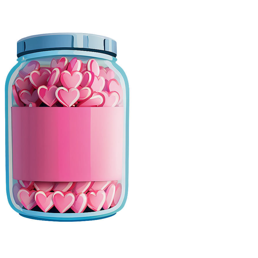 Pink Heart In A Jar Png 05232024