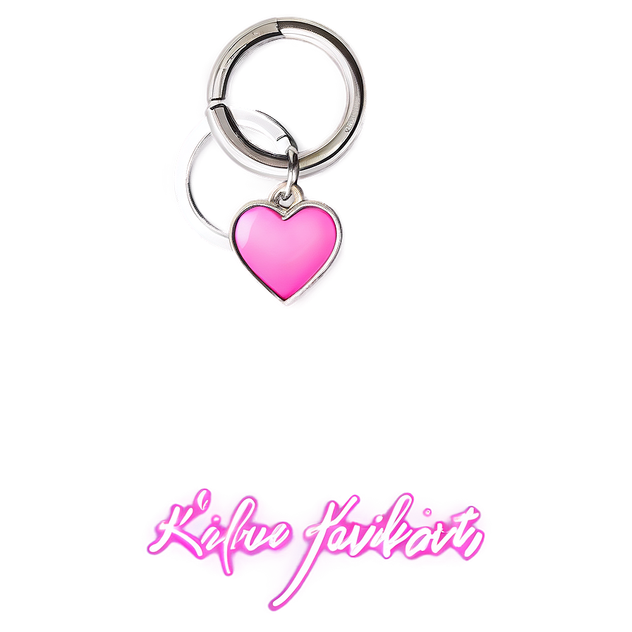 Pink Heart Keychain Png 05232024