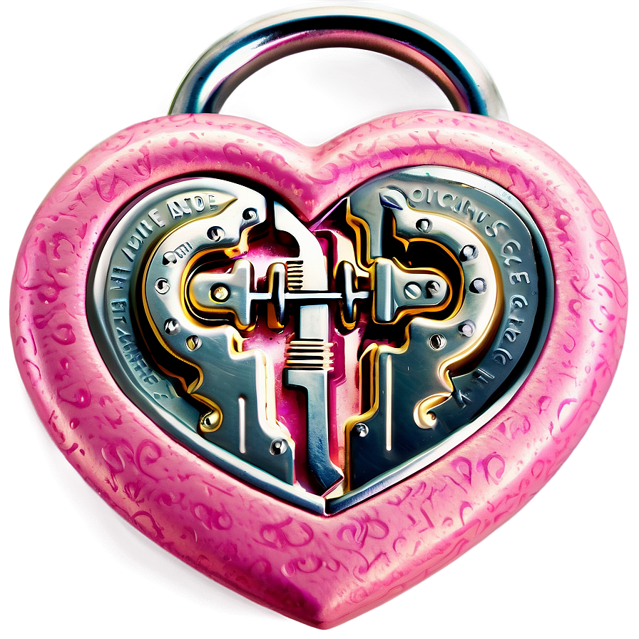 Pink Heart Lock Png 05232024