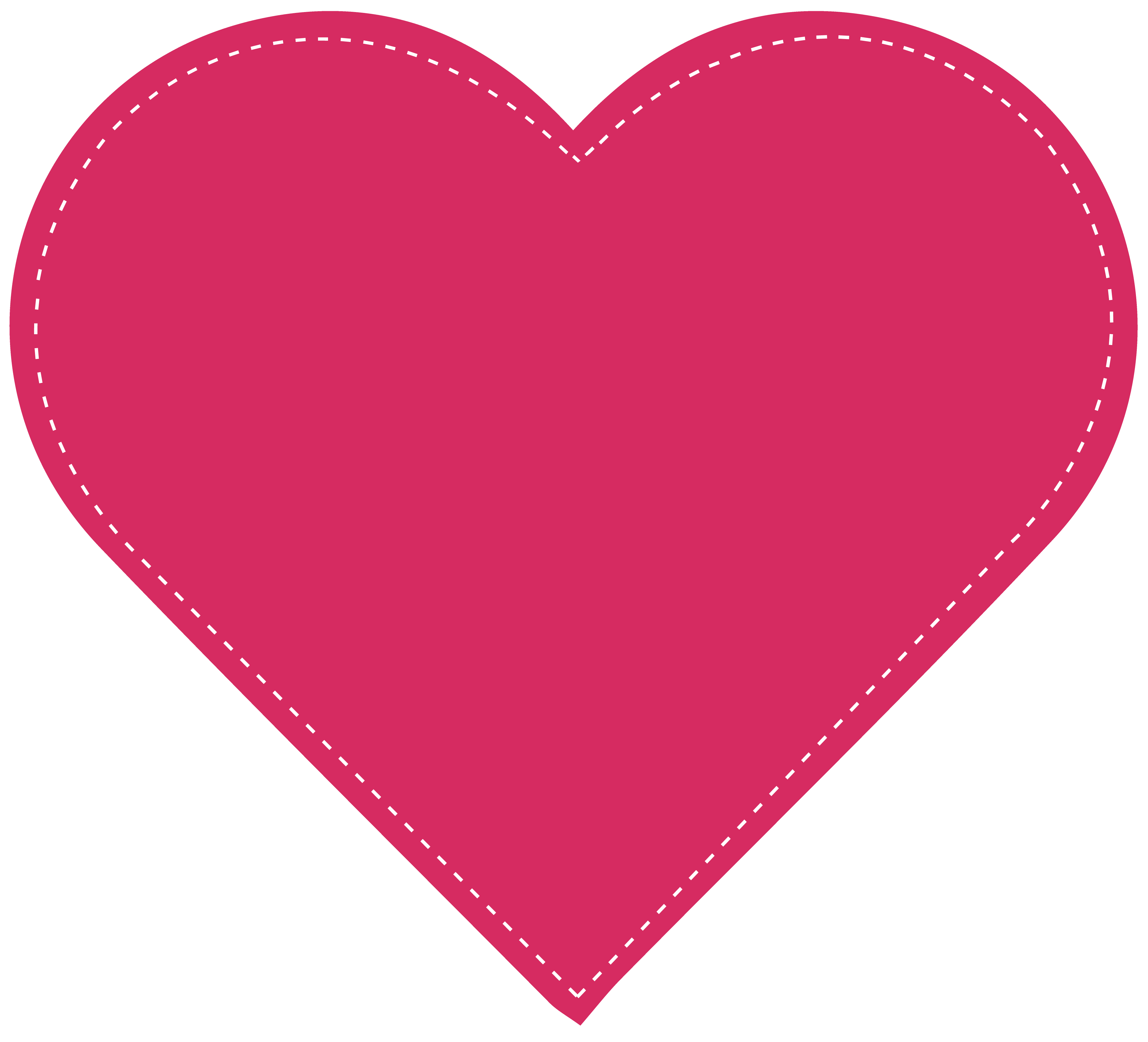 Pink Heart Stitched Outline