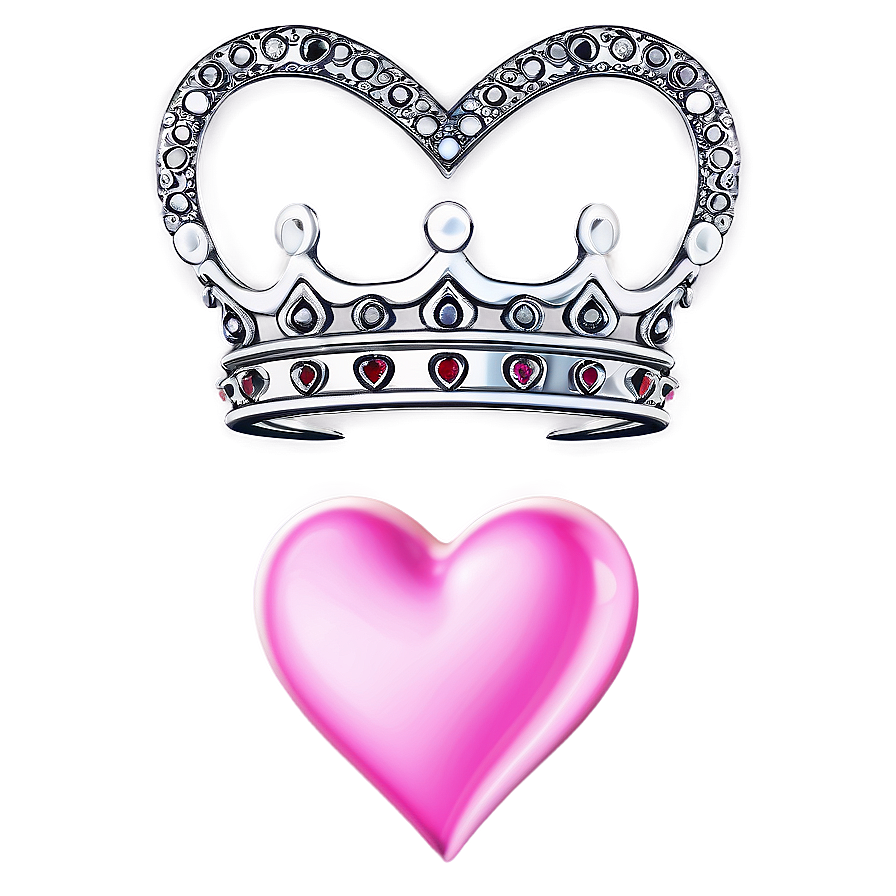 Pink Heart With Crown Png Uwx75