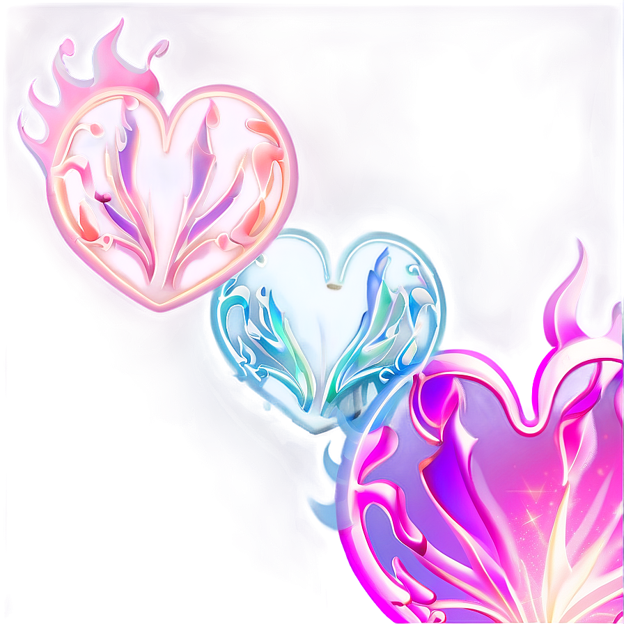 Pink Heart With Flames Png 05232024