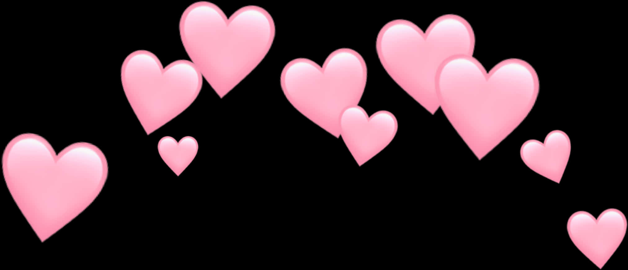 Pink Hearts Black Background