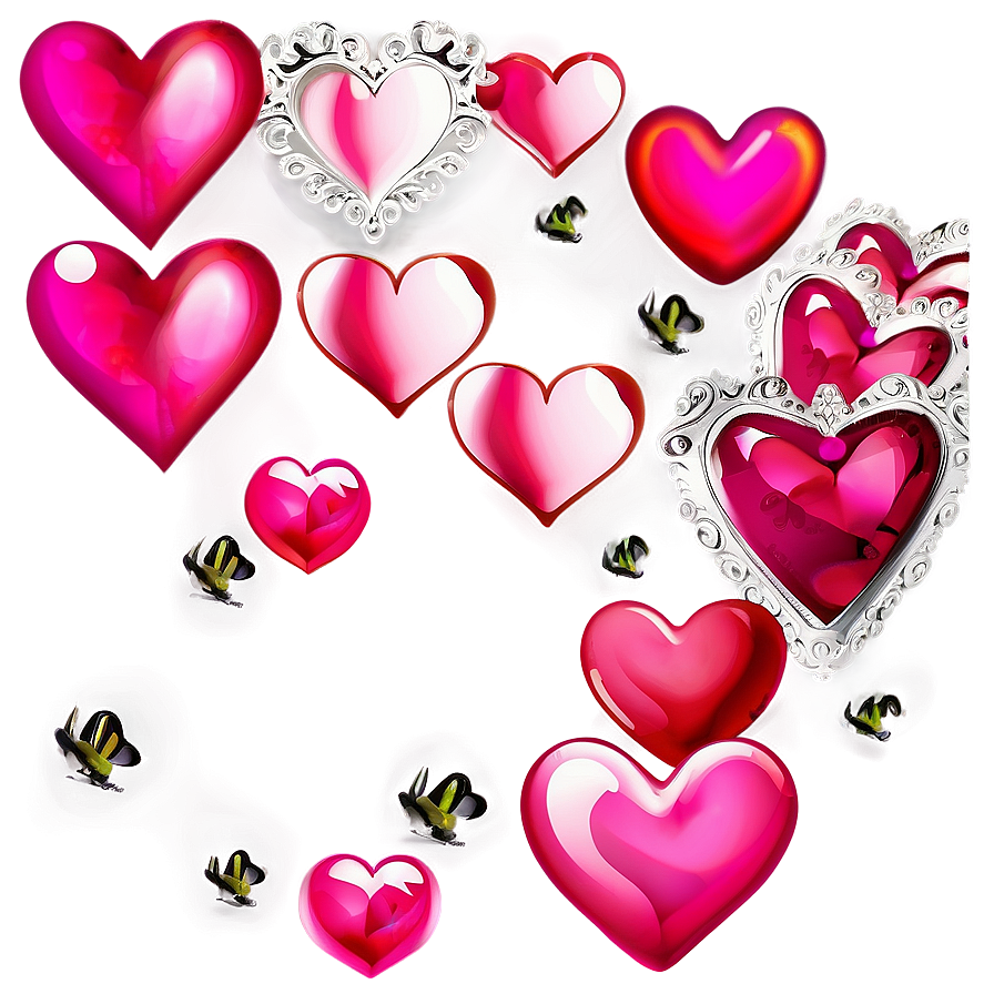 Pink Hearts Png Glj