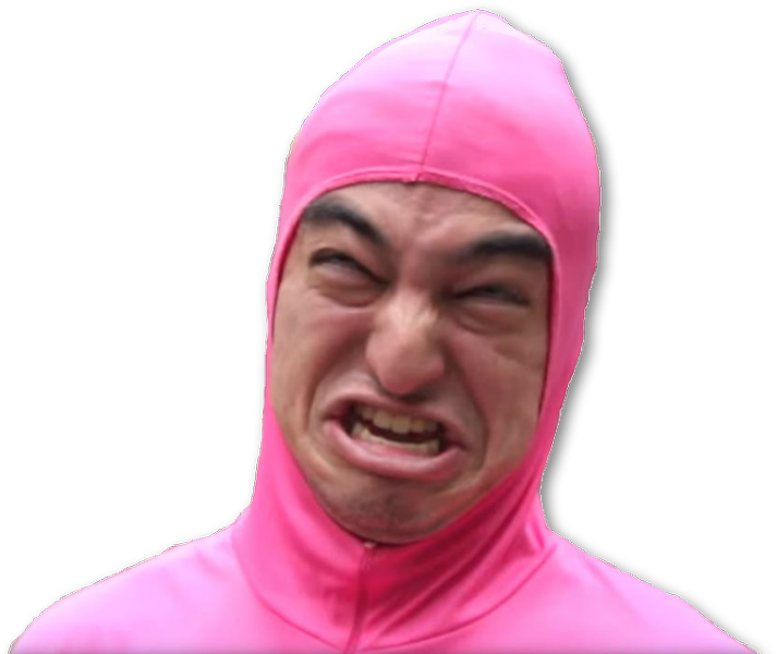 Pink Hoodie Man Grimacing