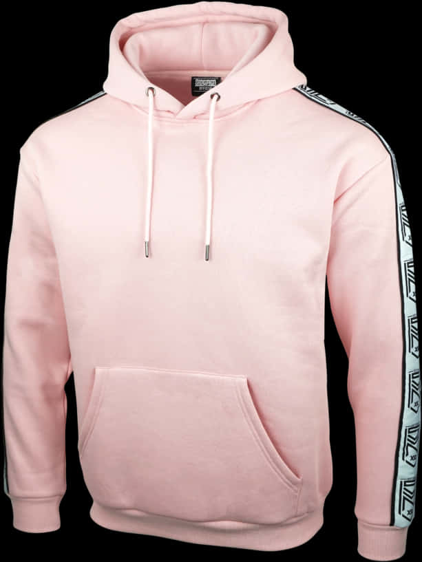 Pink Hoodiewith Branded Sleeve Tape