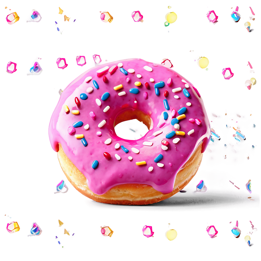 Pink Iced Donut Png Jhj73