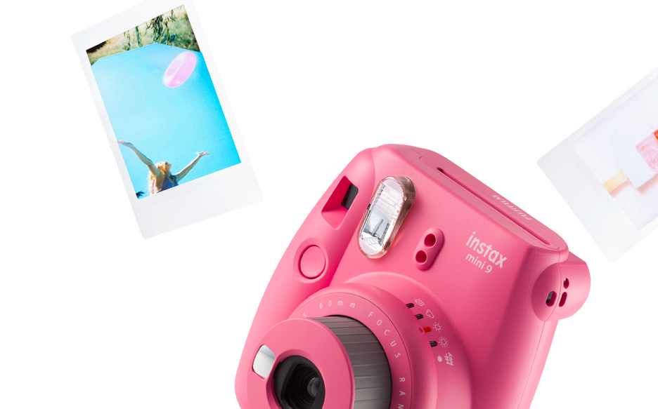 Pink Instant Cameraand Photos