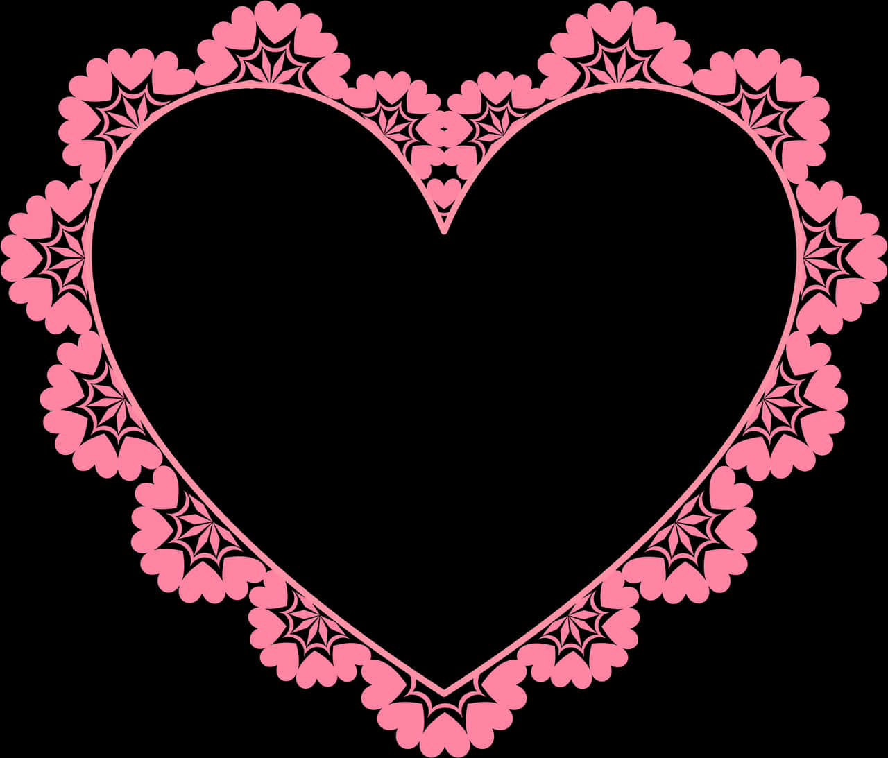 Pink Lace Heart Outline