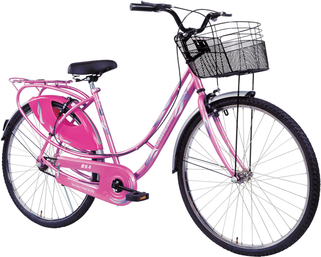 Pink Ladies Bicycle With Basket