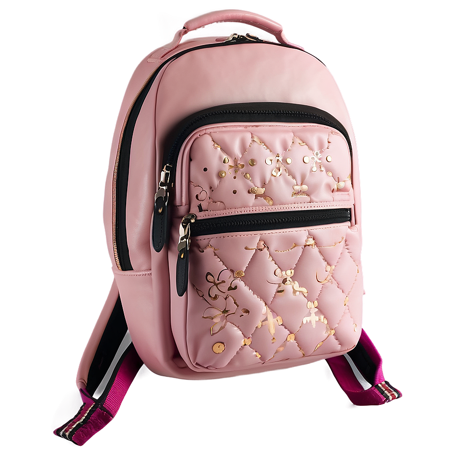 Pink Leather Backpack Png 06252024