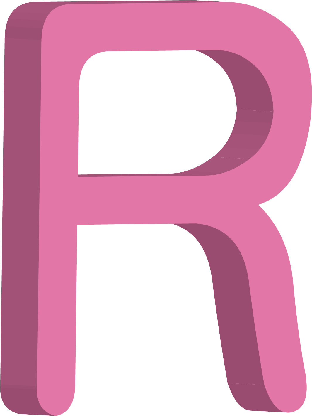 Pink Letter R Illustration