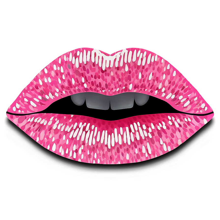 Pink Lips With Glitter Overlay Png Cfq