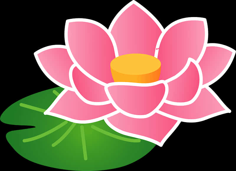 Pink Lotus Flower Vector Illustration