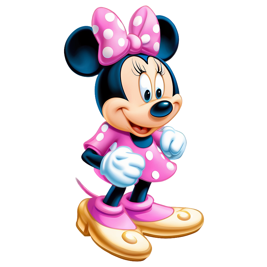 Pink Minnie Mouse Cute Pose Png Anw