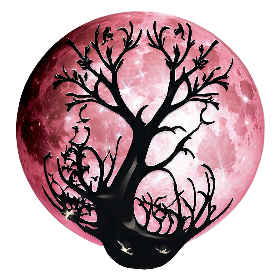 Pink Moon Fantasy Design Png 06252024