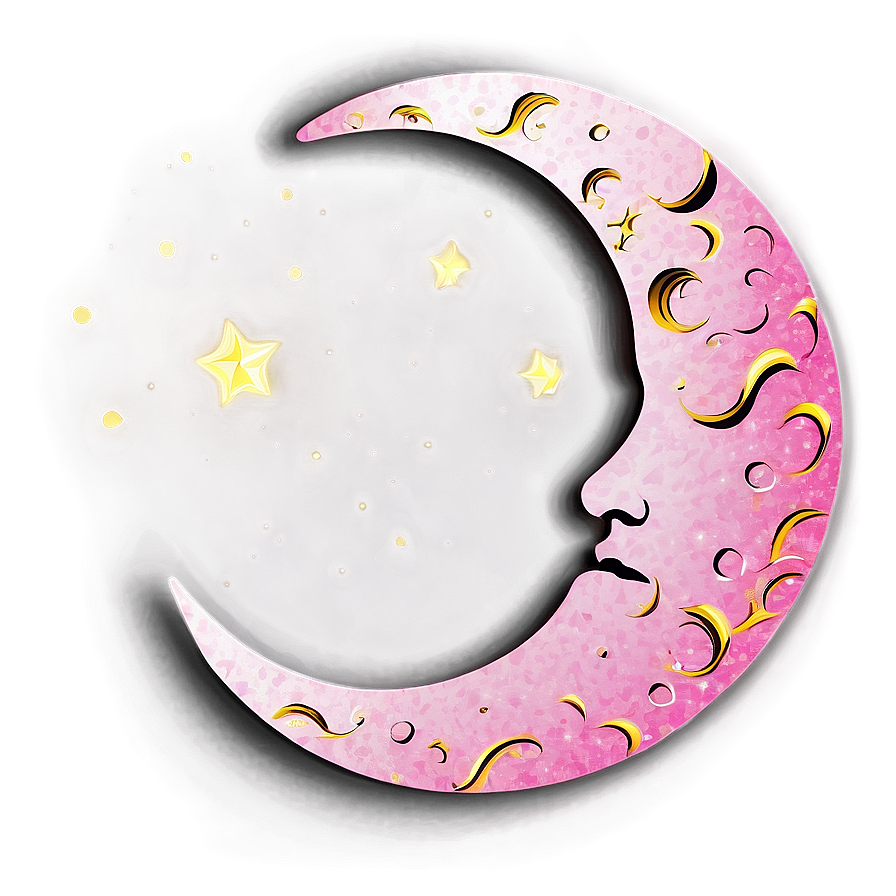 Pink Moon Illustration Png Tlr80