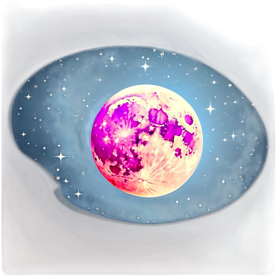 Pink Moon In Night Sky Png Qvw