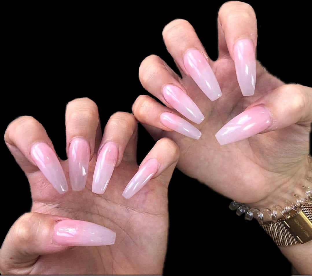 Pink Ombre Acrylic Nails