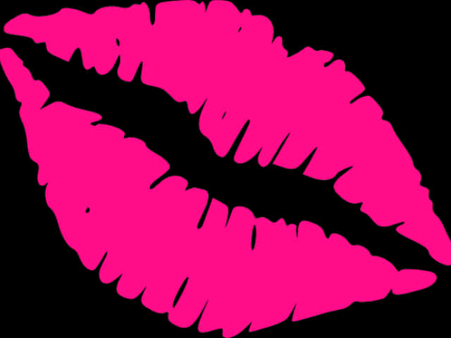 Pink Outlined Lips Graphic