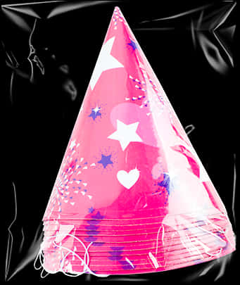 Pink Party Hatwith Starsand Hearts