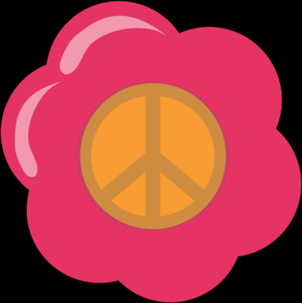 Pink Peace Flower Graphic