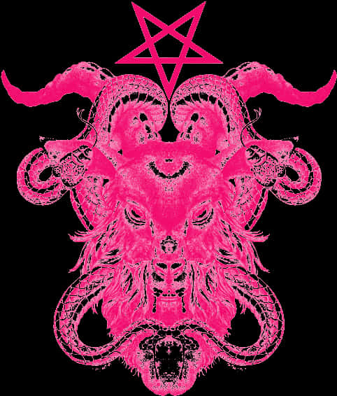 Pink Pentagram Occult Symbol