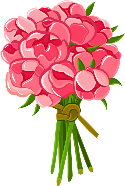 Pink Peonies Bouquet Clipart