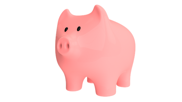 Pink Piggy Bank Isolated